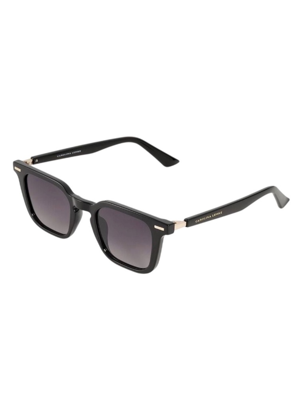 NEW Carolina Lemke Black Jermi Gold Accent Sunglasses Gradient Lenses Unisex